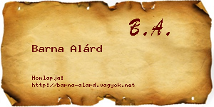 Barna Alárd névjegykártya